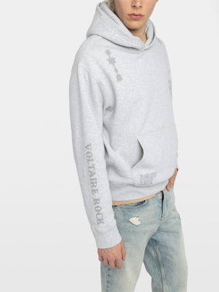 Sacha Sweatshirt - Long-sleeved hooded sweatshirt with multi-custom print.