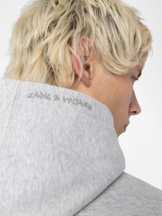 Sacha Sweatshirt - Long-sleeved hooded sweatshirt with multi-custom print.