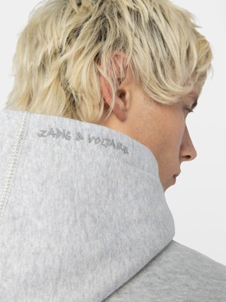 Sacha Sweatshirt - Long-sleeved hooded sweatshirt with multi-custom print.