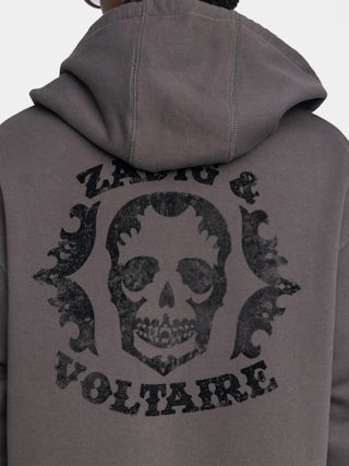 Sacha Sweatshirt - Hooded sweatshirt with zip closure, long sleeves and back print.