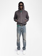 Sacha Sweatshirt - Hooded sweatshirt with zip closure, long sleeves and back print.