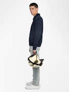 Moya Sweatshirt - Sweatshirt with trucker collar, zip closure, long sleeves with print on back.