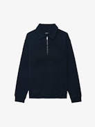 Moya Sweatshirt - Sweatshirt with trucker collar, zip closure, long sleeves with print on back.