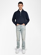 Moya Sweatshirt - Sweatshirt with trucker collar, zip closure, long sleeves with print on back.