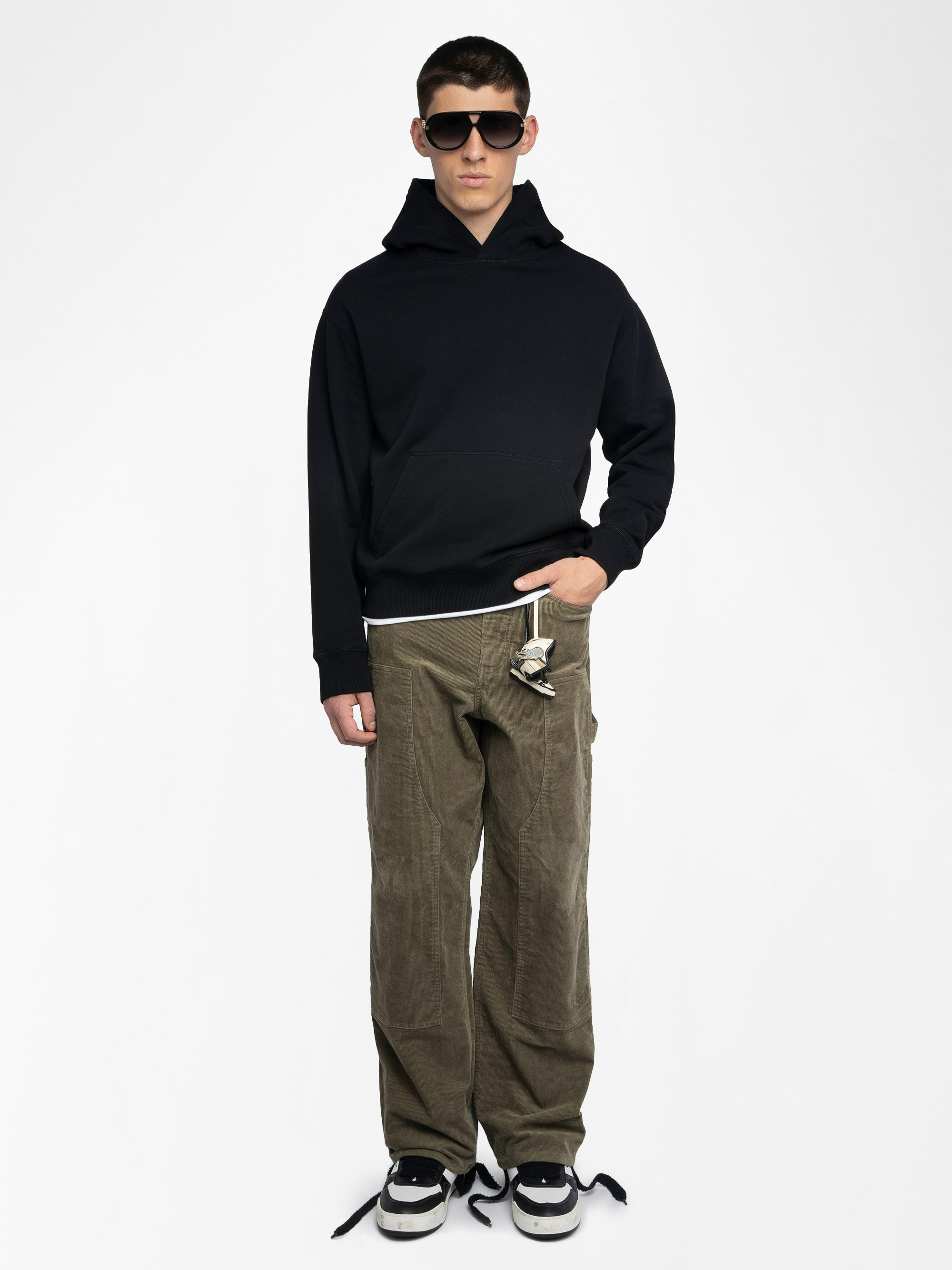 Sweatshirt Sacha - Hooded sweatshirt with long sleeves and print on back.