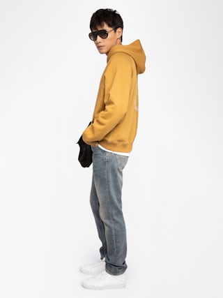Sweatshirt Georgio - Hooded sweatshirt with raglan long sleeves and back print.