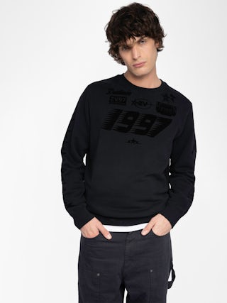 Aime Sweatshirt - Long-sleeve sweatshirt with customizations on the front and back.