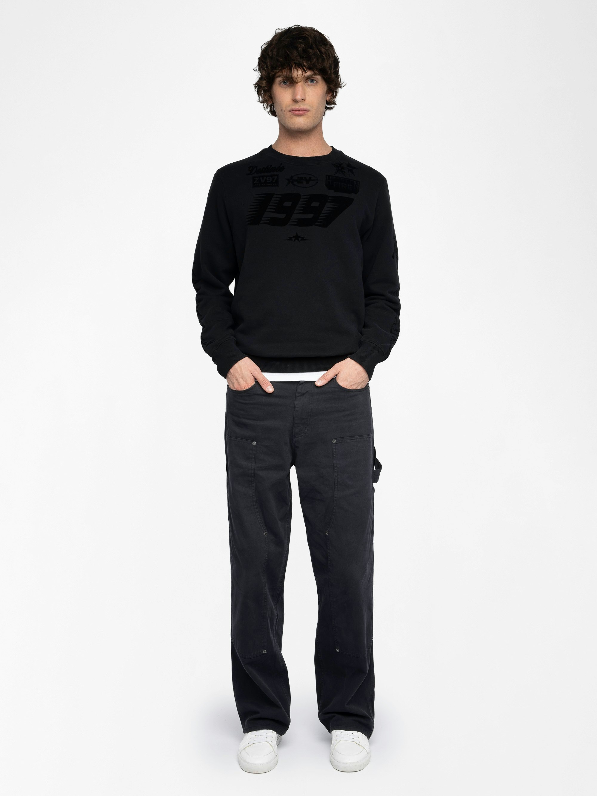 Aime Sweatshirt - Long-sleeve sweatshirt with customizations on the front and back.