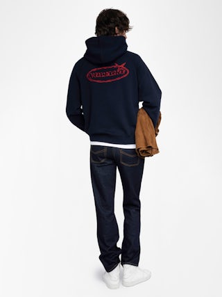 Giorgio Sweatshirt - Hooded sweatshirt with raglan sleeves and embroidery on the back.