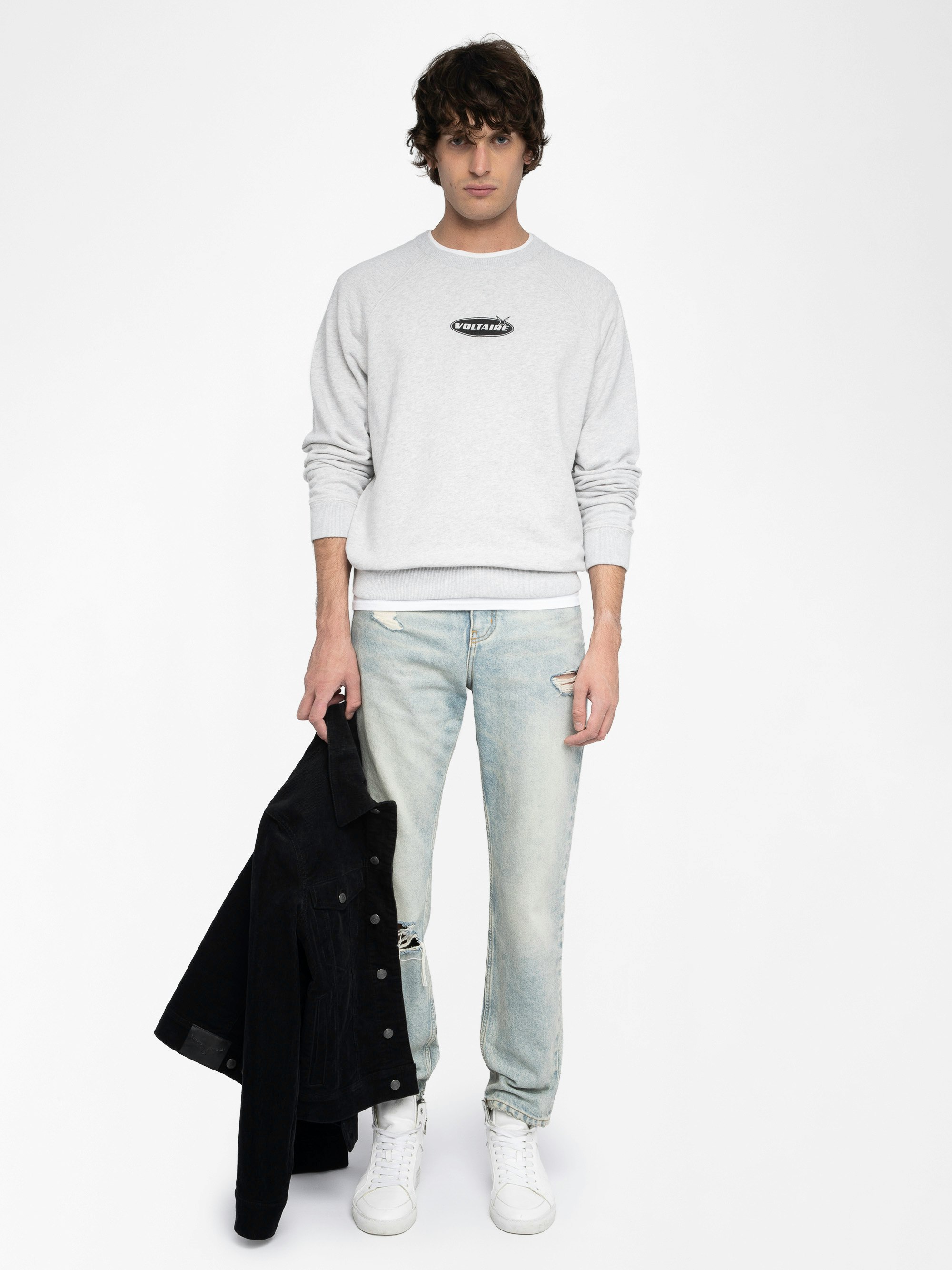 Uppy Sweatshirt - Round neck sweatshirt adorned with a signature badge at the front.