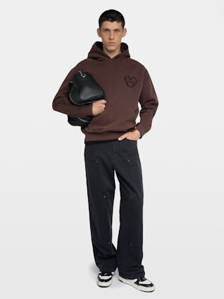 Sacha Sweatshirt - Long-sleeved hooded sweatshirt with multi-custom embroidery.