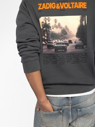 Sweatshirt Aime - Crew neck sweatshirt with front print and back photo print.