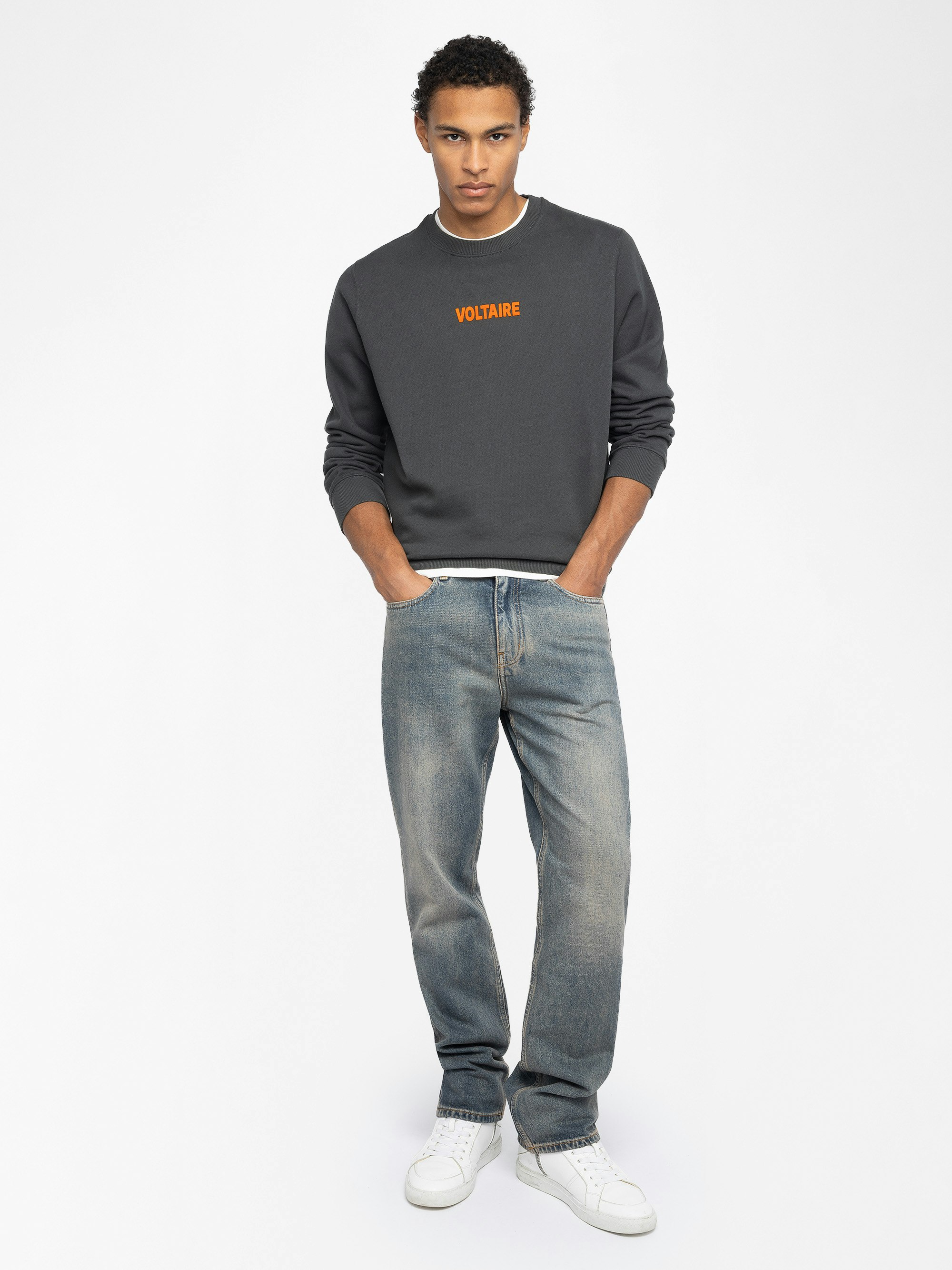 Sweatshirt Aime - Crew neck sweatshirt with front print and back photo print.