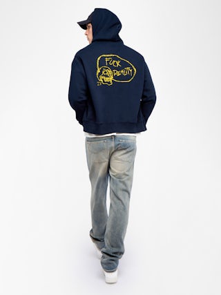 Sweatshirt Sacha - Sweatshirt à capuche avec broderie au dos.