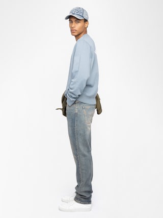 Sweatshirt Aime - Long-sleeve sweatshirt with a crest on the back.