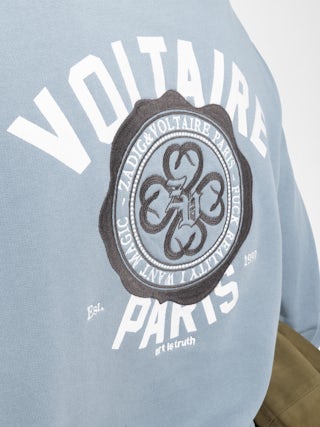 Sweatshirt Aime - Long-sleeve sweatshirt with a crest on the back.