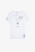 Monastir T-shirt - Men’s white cotton Henley T-shirt with short sleeves and “Traité de la Tolérance” quotes