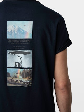 Monastir Henley T-shirt - Long-sleeved henley t-shirt with photoprint.