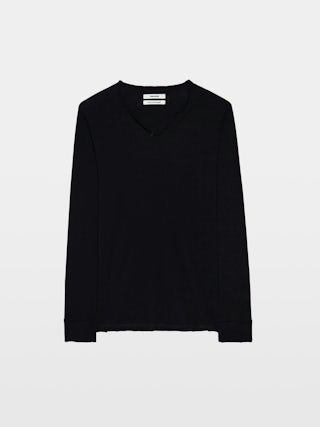 Henley T-shirt Monastir - Cotton Tunisian collar T-shirt.