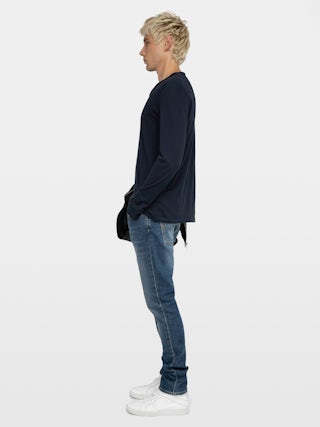 Henley T-shirt Monastir - Cotton Tunisian collar T-shirt.