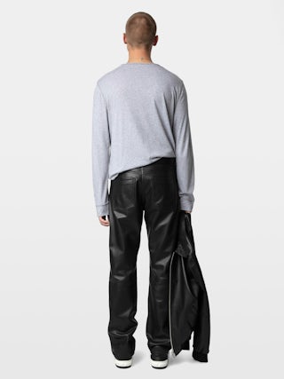 Tunisien Monastir - Tunisien en coton biologique gris chiné à manches longues.