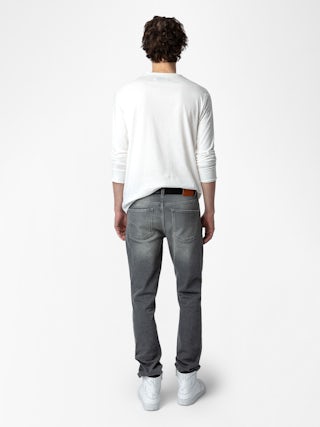 Serafino Monastir - T-shirt con collo alla tunisina in cotone.