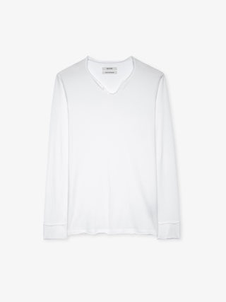 Henley T-shirt Monastir - Cotton Tunisian collar T-shirt.
