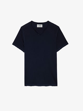 Henley T-shirt Monastir - Cotton Tunisian collar T-shirt.