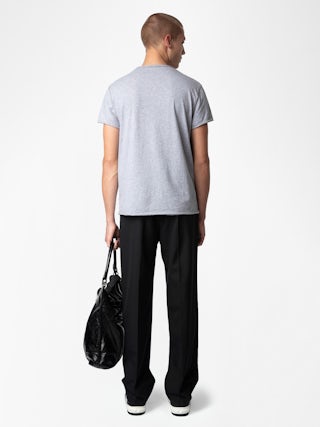 Serafino Monastir - Serafino in cotone biologico grigio mélange a maniche corte.