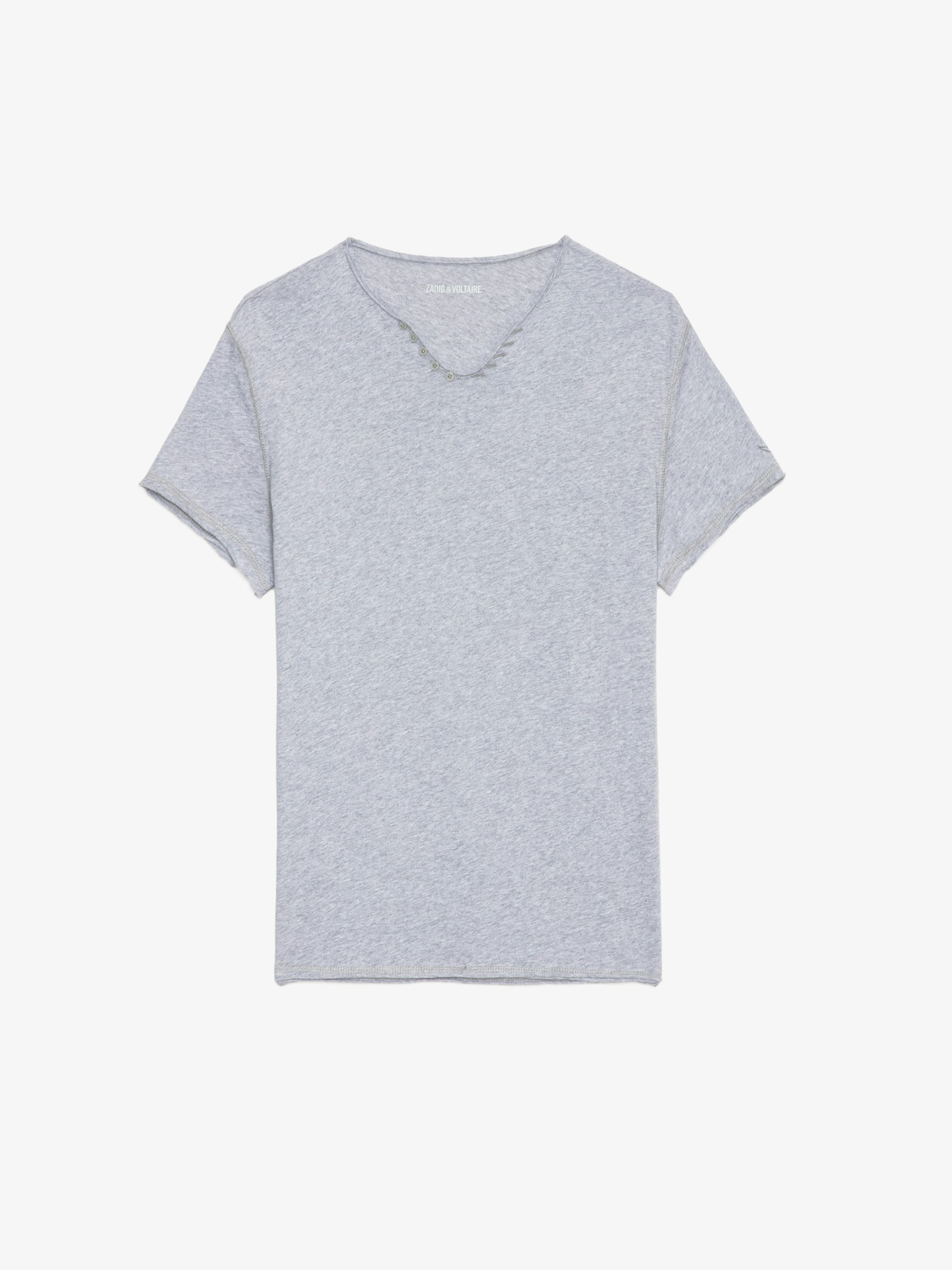 Tシャツ・カットソー ZADIG & VOLTAIRE Men T-shirt Blue JMTS01715 421 Tommy Blue Organic Cotton T-shirt | Zadig&Voltaire