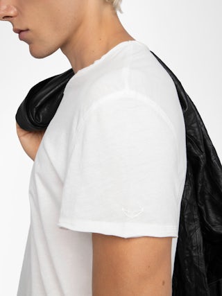 Henley T-shirt Monastir - Cotton Tunisian collar T-shirt.