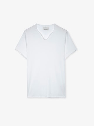 Henley T-shirt Monastir - Cotton Tunisian collar T-shirt.