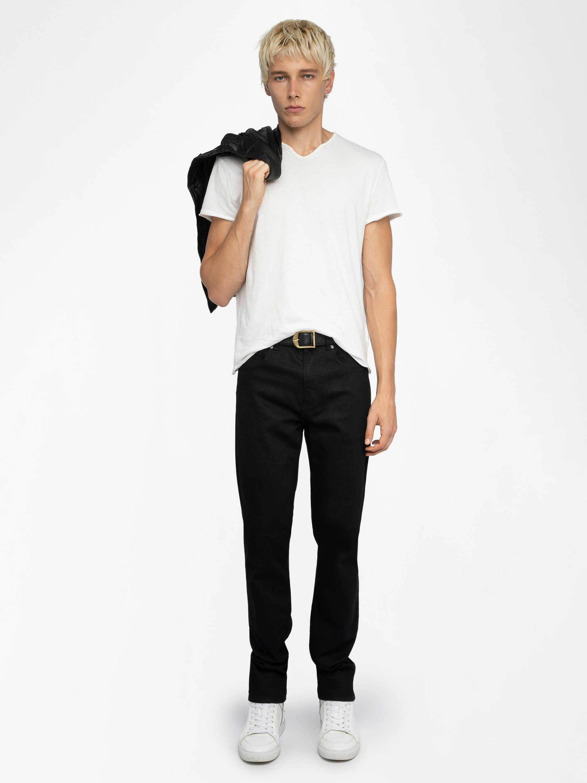 Henley T-shirt Monastir - Cotton Tunisian collar T-shirt.