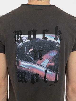 Henley Monastir T-shirt - Short-sleeved henley t-shirt with photoprint on the back.