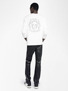 Henley Monastir T-shirt - Long-sleeved henley t-shirt with printed design on the back.