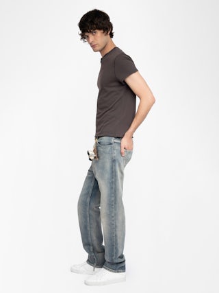 Monastir Henley T-shirt - Short-sleeved Henley T-shirt with back print.