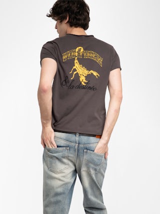 Monastir Henley T-shirt - Short-sleeved Henley T-shirt with back print.