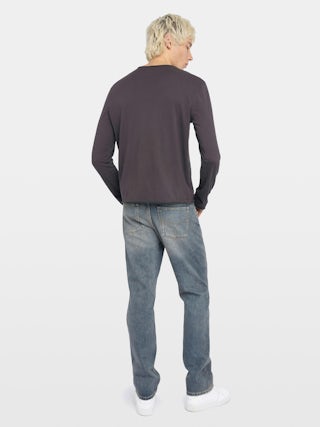 Henley T-shirt Monastir - Long-sleeve Henley shirt with wing embroidery on the sleeve.