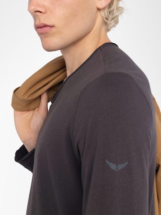 Henley T-shirt Monastir - Long-sleeved henley t-shirt-style T-shirt.