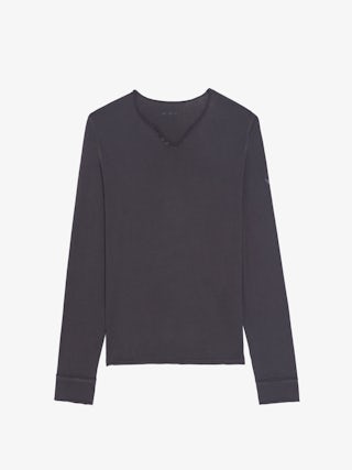 Henley T-shirt Monastir - Long-sleeved henley t-shirt-style T-shirt.