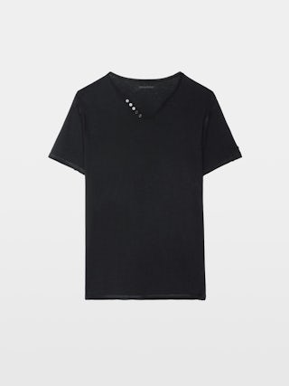 Henley T-shirt Monastir - Short-sleeved henley t-shirt.