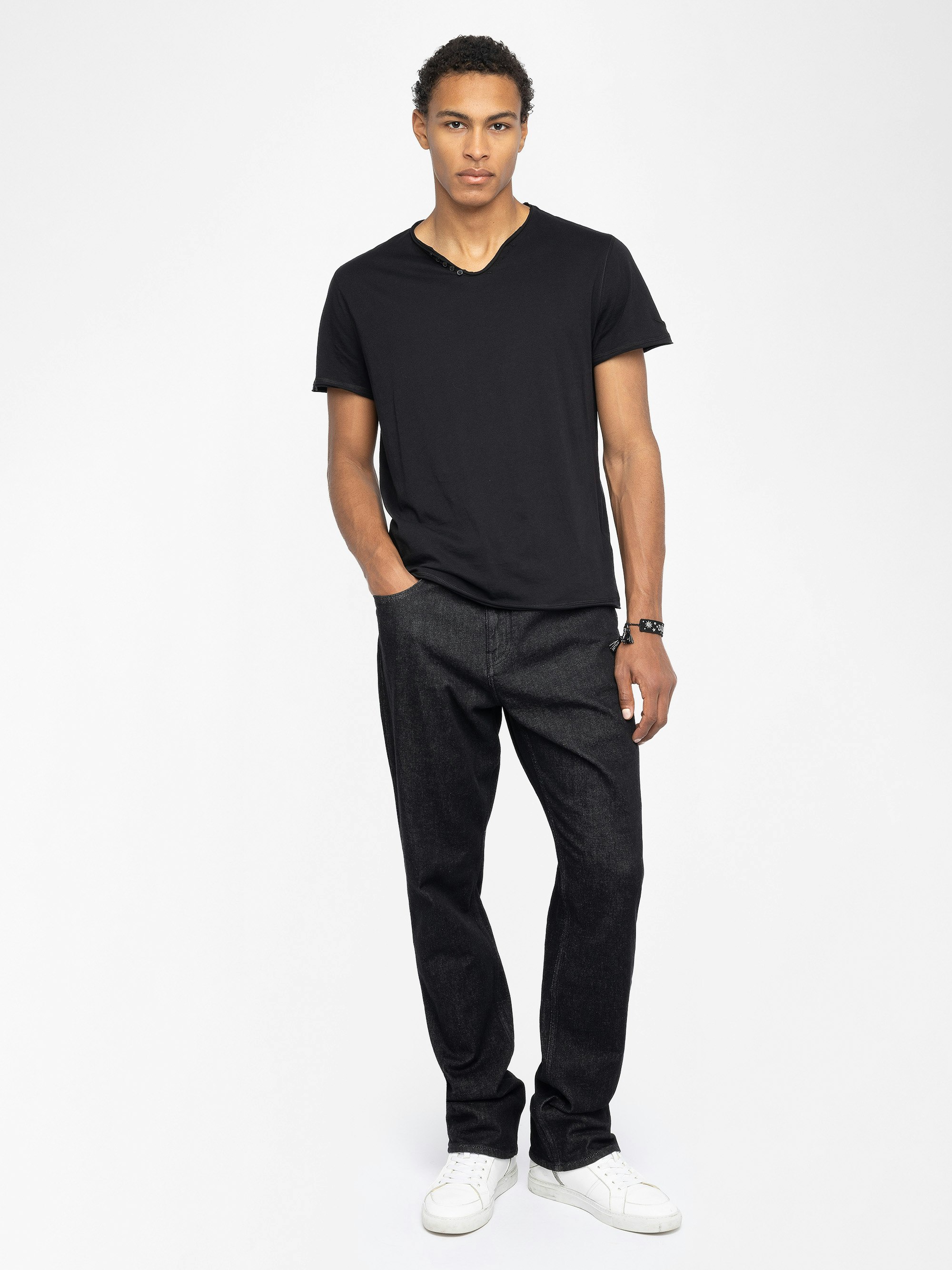 Henley T-shirt Monastir - Short-sleeved henley t-shirt.