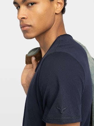 Henley T-shirt Monastir - Short-sleeved henley t-shirt.