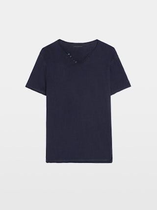 Henley T-shirt Monastir - Short-sleeved henley t-shirt.