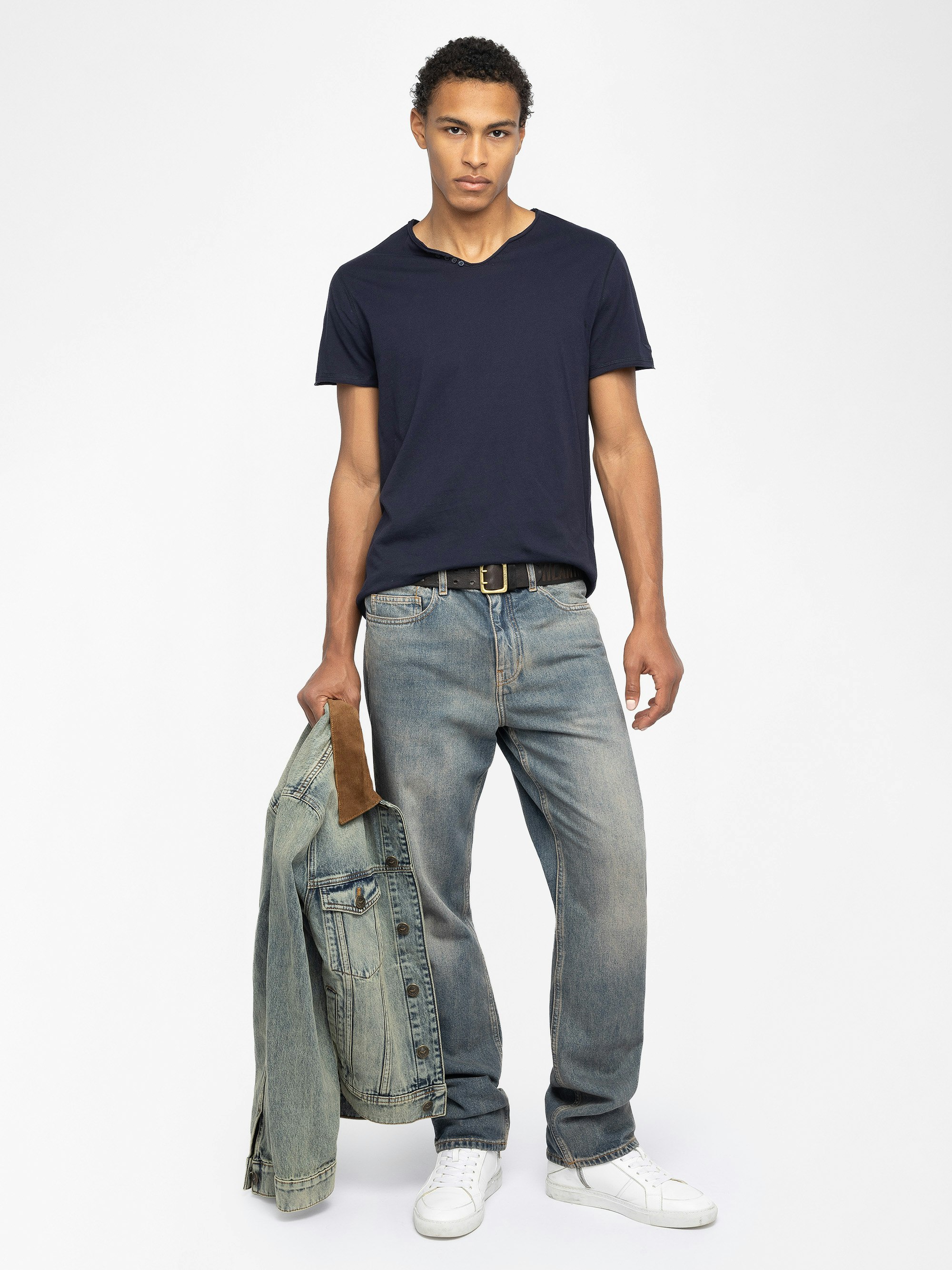 Henley T-shirt Monastir - Short-sleeved henley t-shirt.