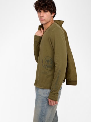 Monsatir Henley T-shirt - Long-sleeved henley t-shirt with embellishments.