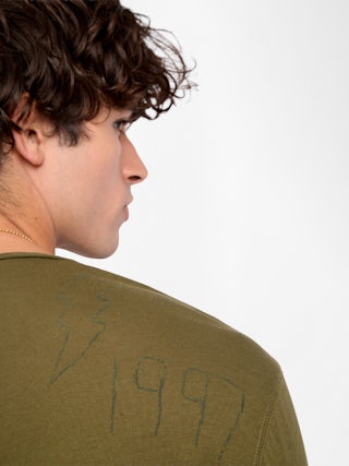 Monsatir Henley T-shirt - Long-sleeved henley t-shirt with embellishments.