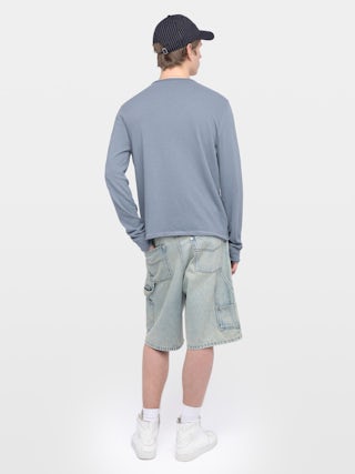 Henley T-shirt Monastir - Long-sleeve henley t-shirt with wing print on sleeve.