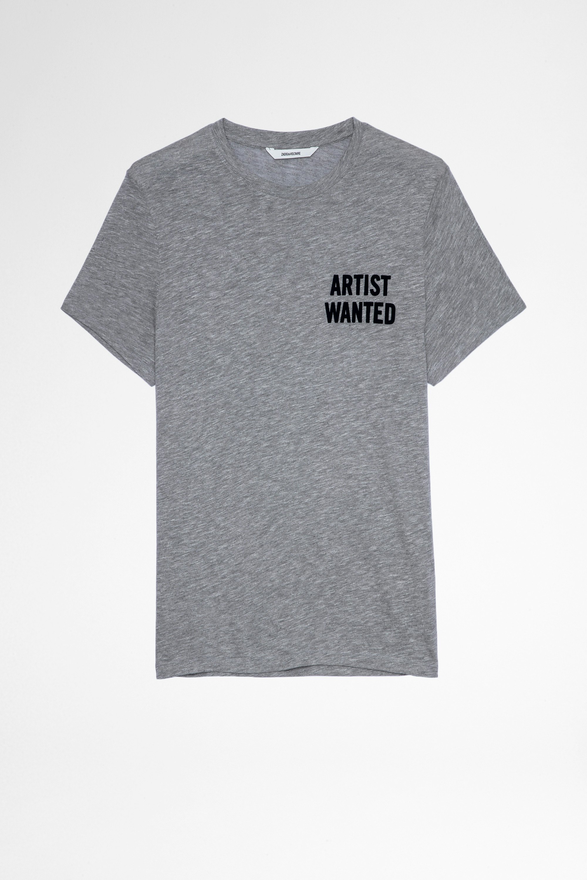 T-Shirt Tommy Graues T-Herren-Shirt aus Baumwolle und Viskose Artist Wanted