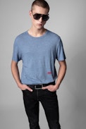 T-Shirt Tommy - Tee-shirt en coton et viscose bleu Art Homme